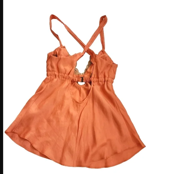 Manning Cartell Orange Babydoll Halter Top Size AUS 8 - Picture 2 of 5
